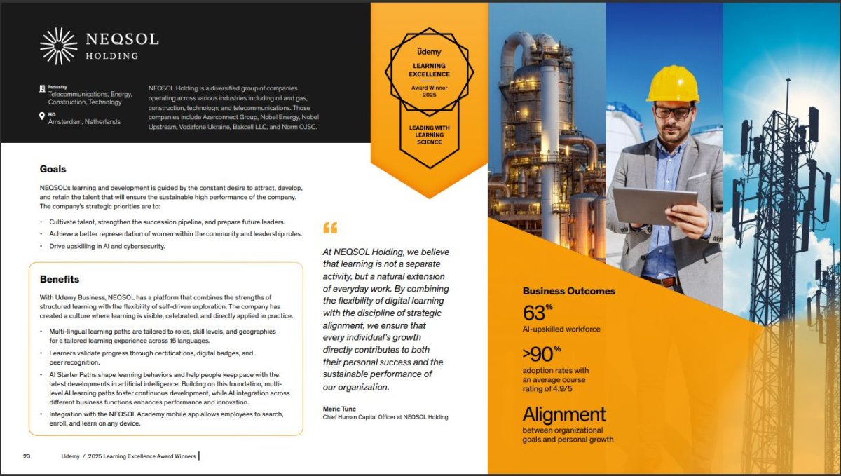 NEQSOL Academy Wins 2025 Udemy Business Learning Excellence Award for &ldquo;Leading with Learning Science&rdquo;